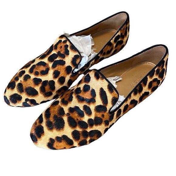 J. Crew Womens Leopard Print Calf Hair Slip-on Loafer Flats Tan Brown Size 6 - Picture 1 of 9